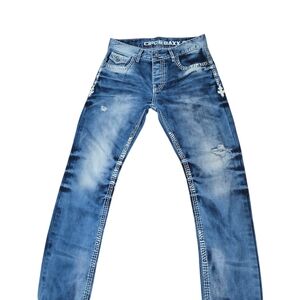 Men's Distressed Blue Straight Jeans